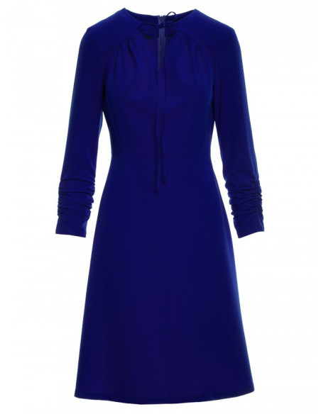 S325 Suknelė su kaklo iškirpte - rugiagėlių mėlyna