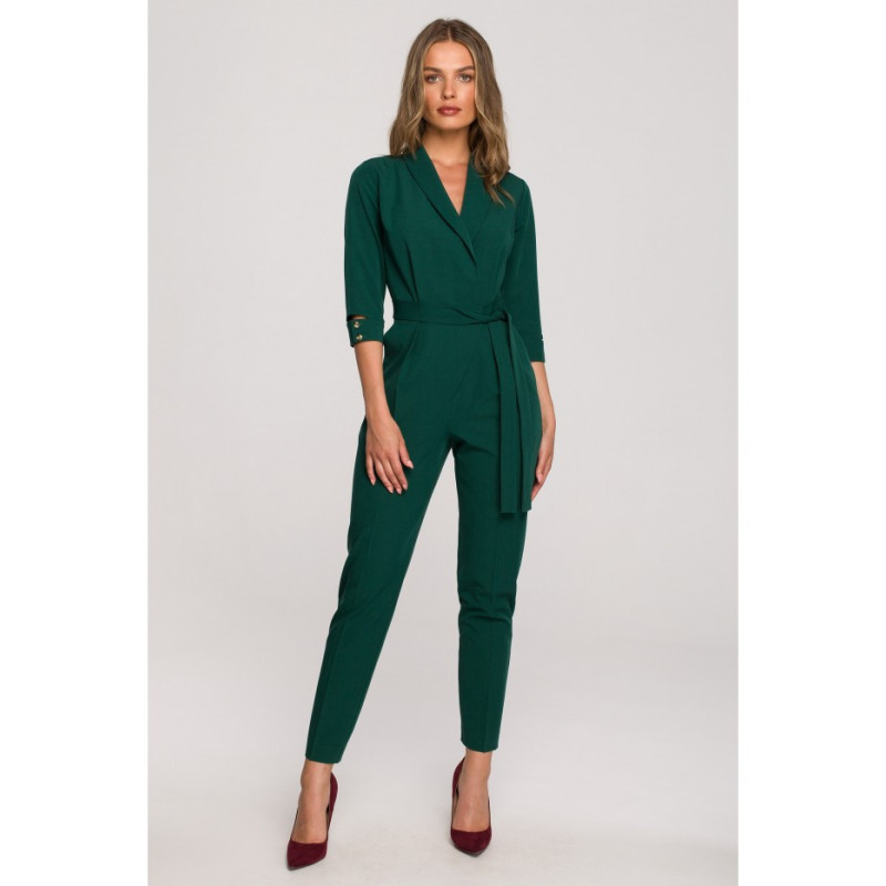S316 Shawl collar jumpsuit - green 2