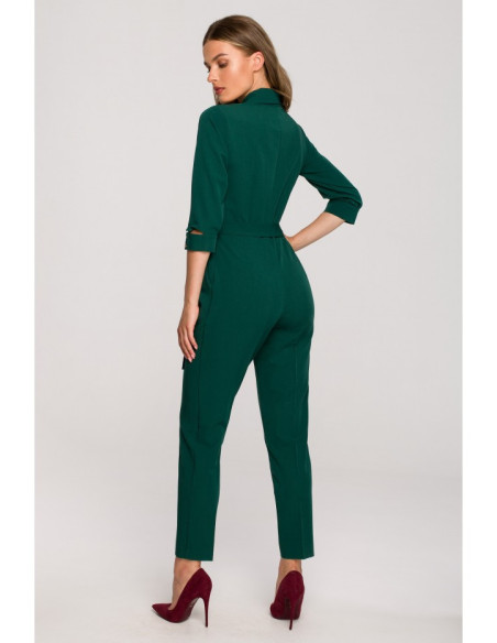 S316 Shawl collar jumpsuit - green