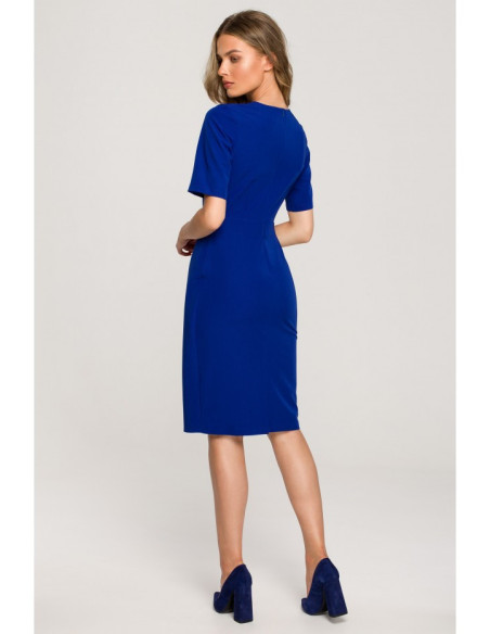 S317 Suknelė su sijonu - rugiagėlių mėlyna