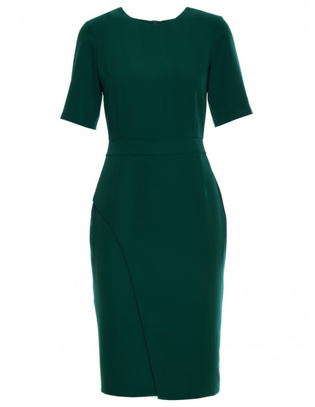 S317 Suknelė su sijonu - žalia