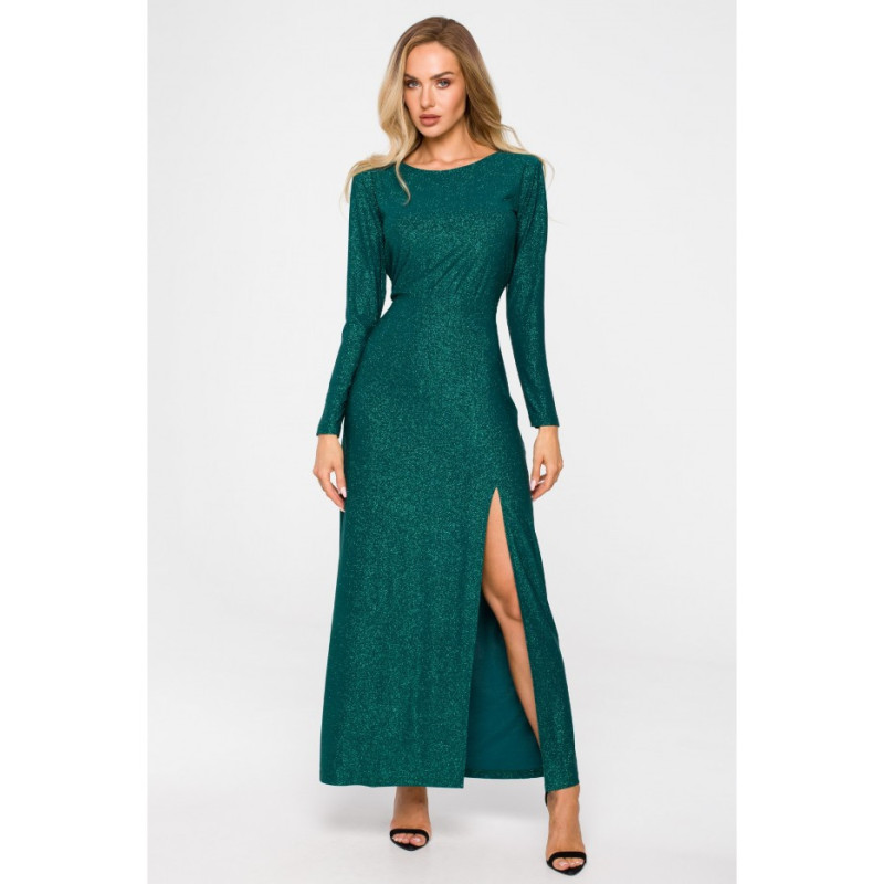 M719 Maxi dress with long sleeves - emerald