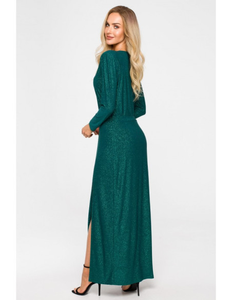 M719 Maxi dress with long sleeves - emerald