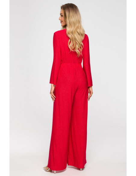 M720 Wrap top jumpsuit - red