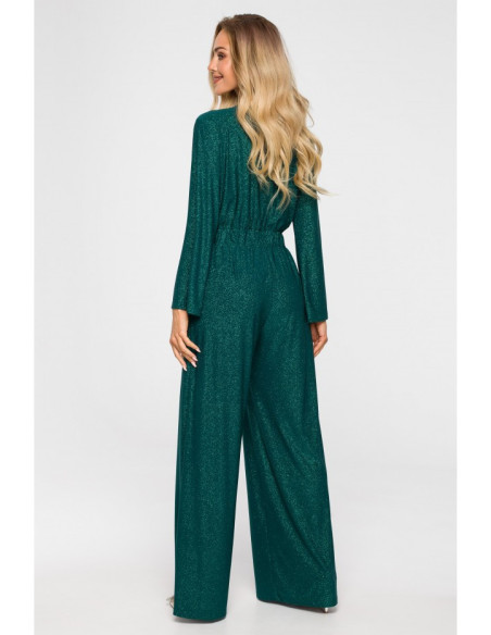 M720 Wrap top jumpsuit - emerald