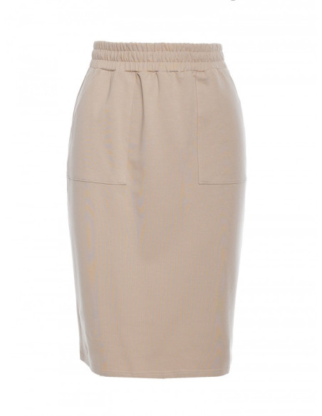 M728 Fitted skirt with patch pockets - beige