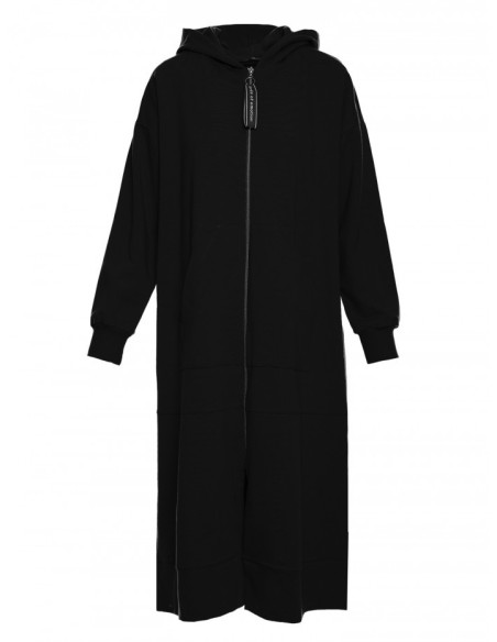 M729 Longline zipped blazer - black