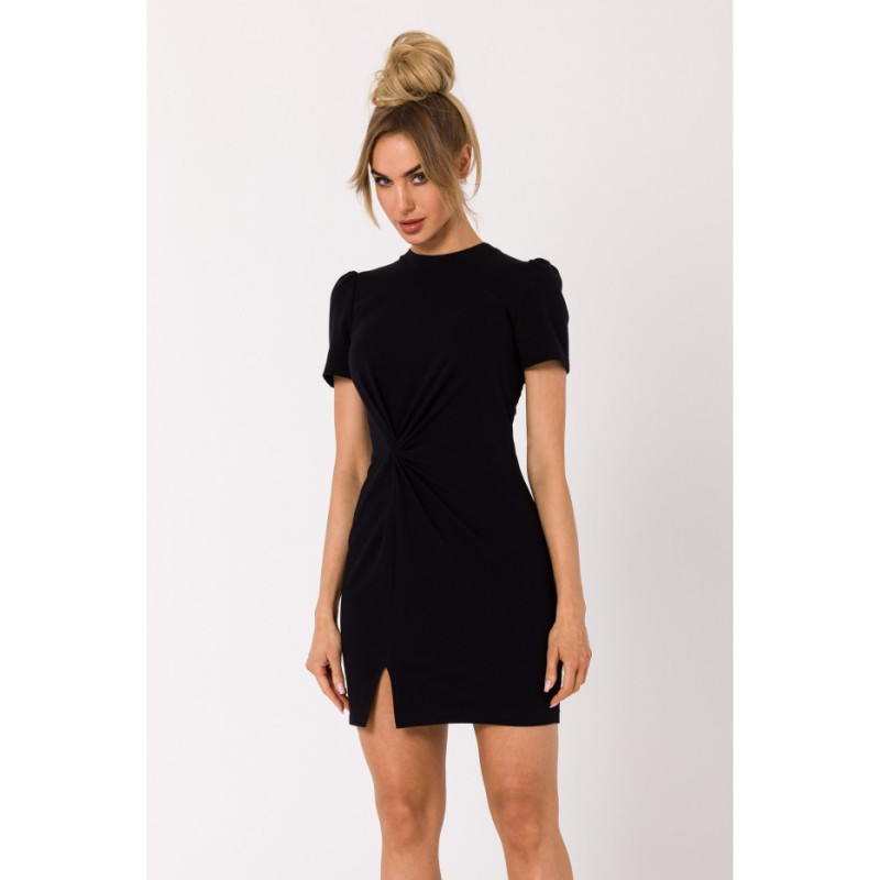 M731 Mini dress with a front twist - black