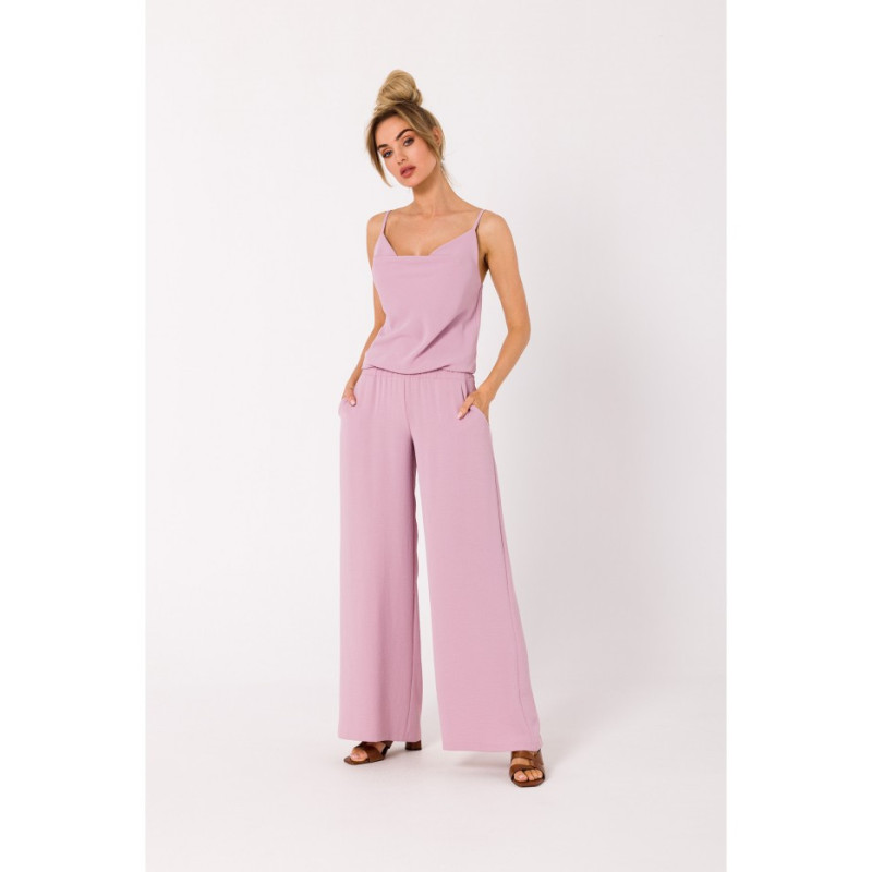 M737 Spaghetti strap jumpsuit - crepe pink