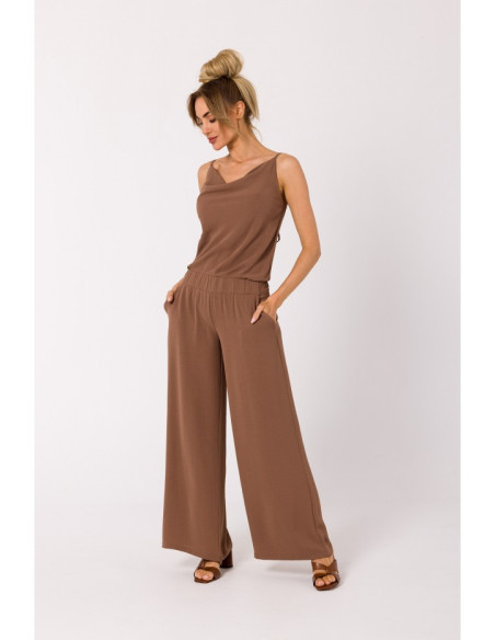 M737 Spaghetti strap jumpsuit - chocolate