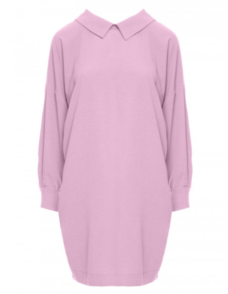 M740 Shirt dress with decorative chain - crepe pink