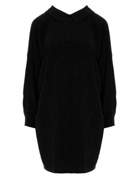 M740 Shirt dress with decorative chain - black