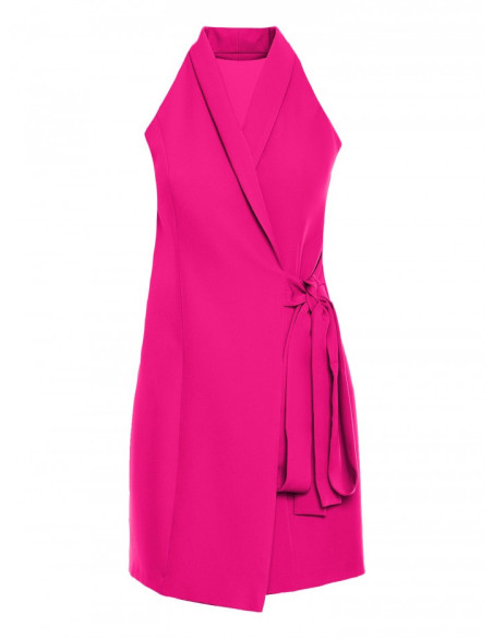 M747 Blazer dress with a tie detail - fuchsia