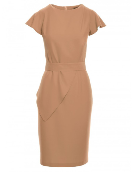 S336 Sheath dress with belt - beige