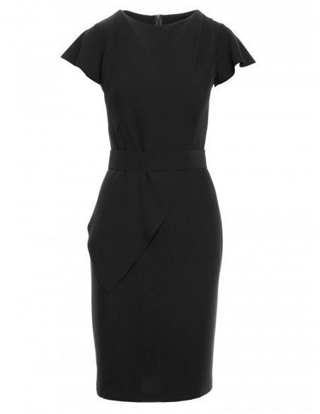 S336 Sheath dress with belt - black