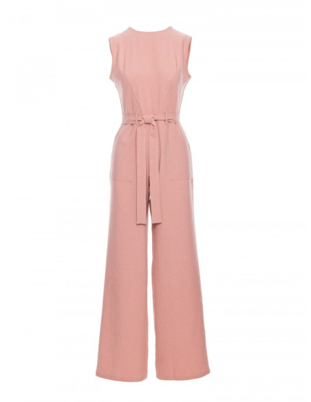 B256 Sleeveless jumpsuit with patch pockets - pink
