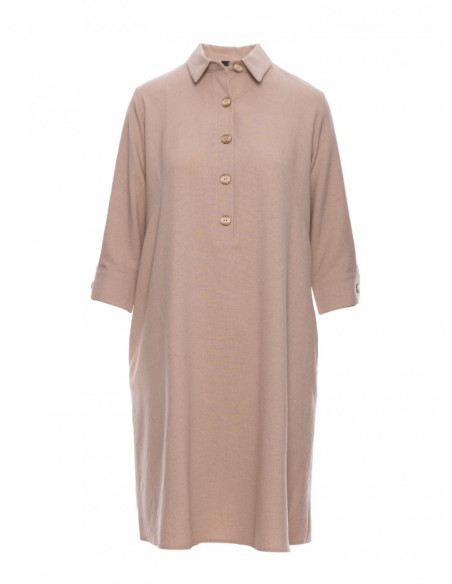 B257 Flared shirt dress - beige