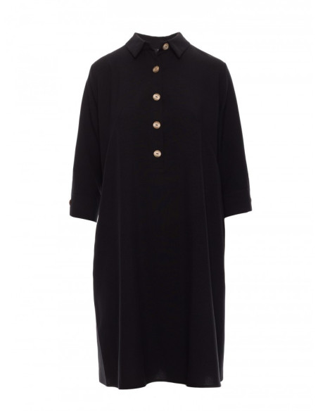 B257 Flared shirt dress - black