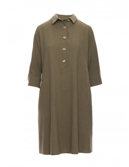B257 Flared shirt dress - olive
