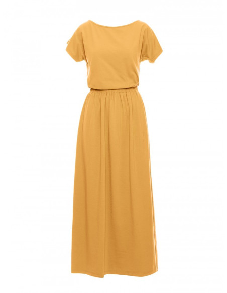 B264 Maxi dress with elasticated waist - honey