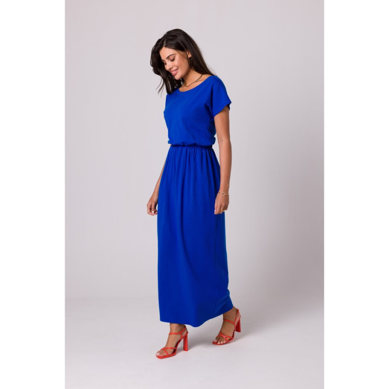 B264 Maxi dress with elasticated waist - royal blue