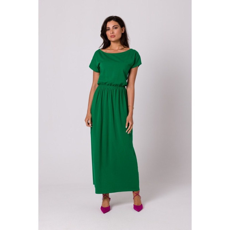 B264 Maxi dress with elasticated waist - green
