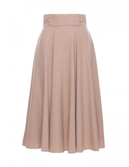 B265 High waisted flared skirt - beige