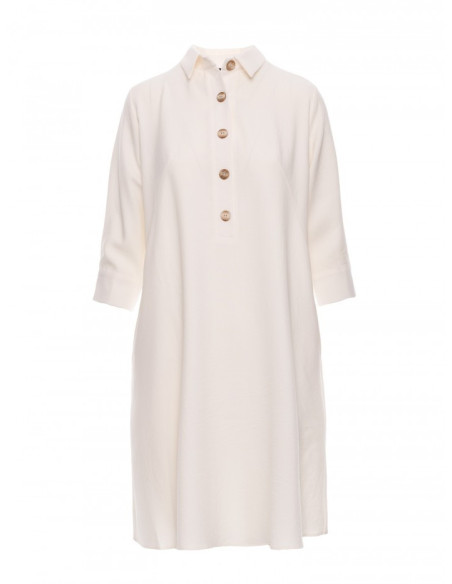 B257 Flared shirt dress - cream
