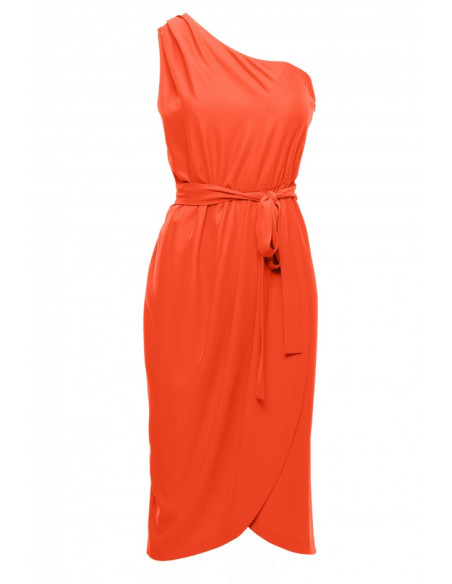 K160 One shoulder dress - coral