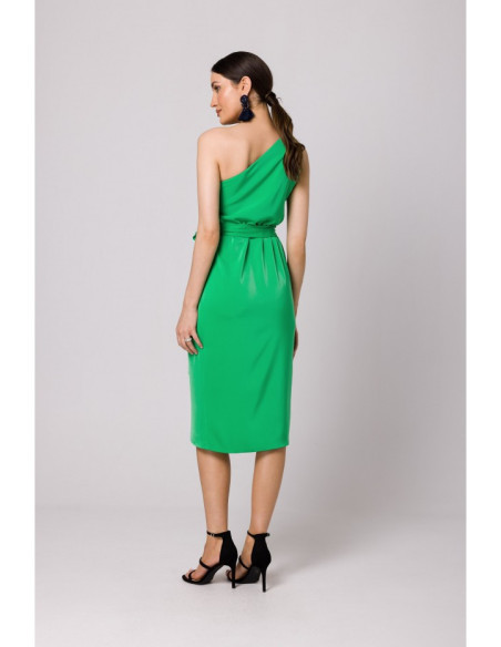 K160 One shoulder dress - green