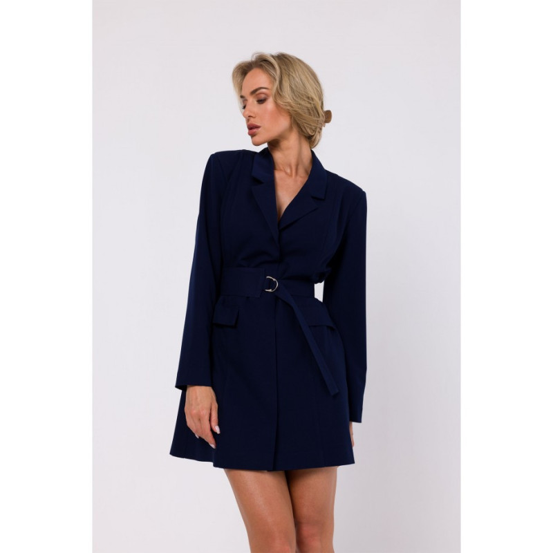 M749 Blazer dress with belt - navy blue