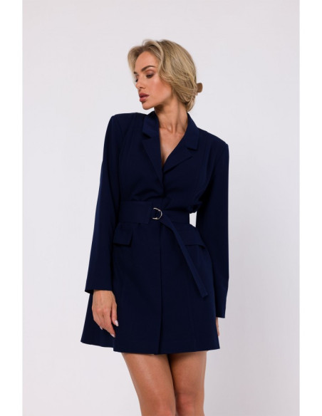 M749 Blazer dress with belt - navy blue