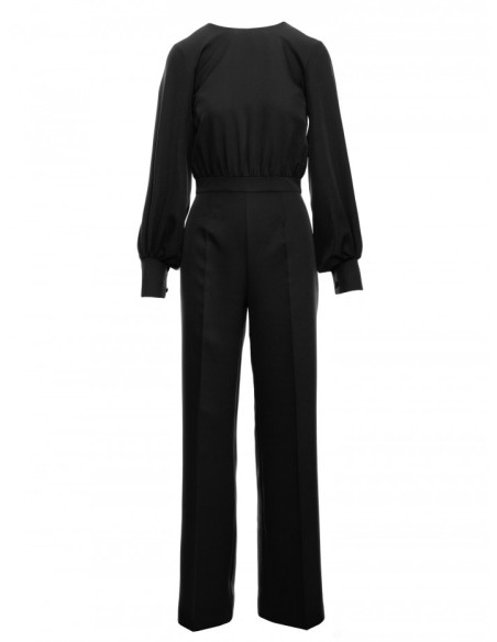 M754 Jumpsuit with decorative sleeves - black
