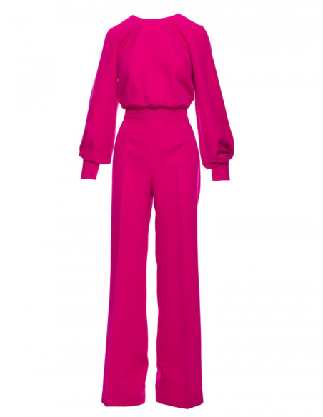M754 Jumpsuit with decorative sleeves - fuchsia
