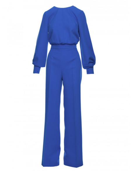 M754 Jumpsuit with decorative sleeves - blue
