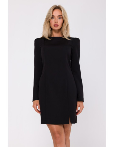M755 Dress with modeling stitching - black