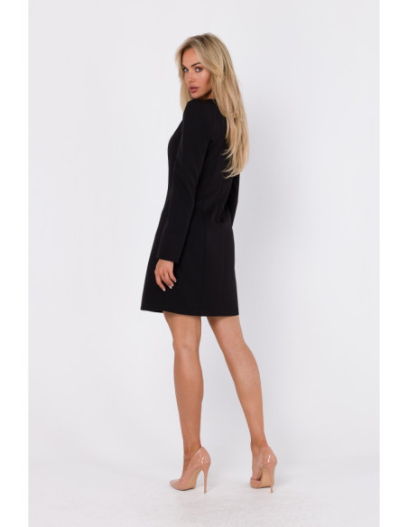 M755 Dress with modeling stitching - black