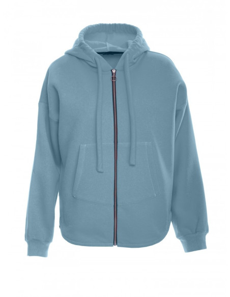 M761 Zipped hoodie with a kangaroo pocket - agave