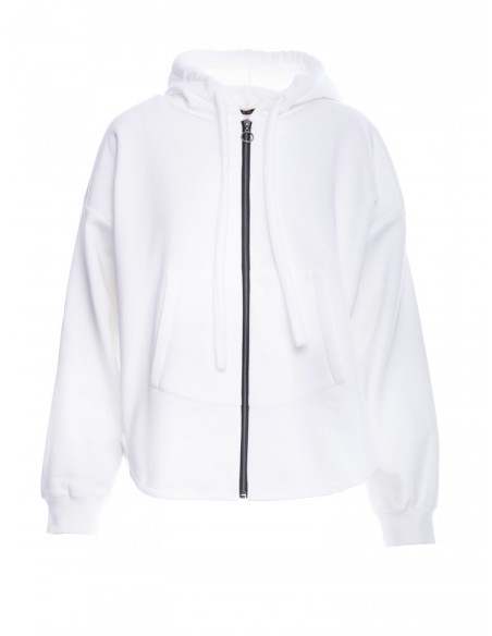 M761 Zipped hoodie with a kangaroo pocket - ecru