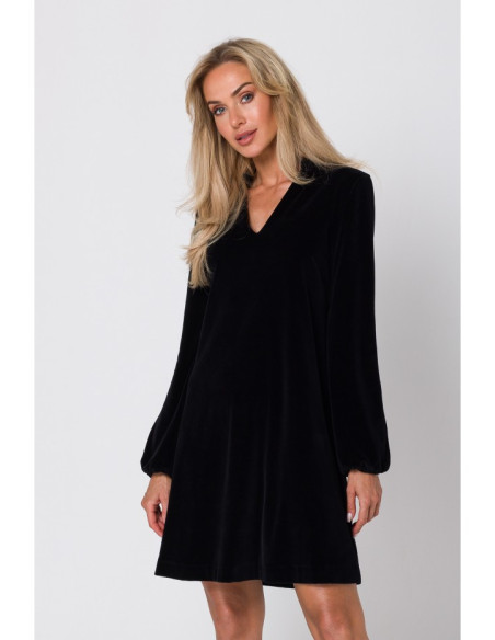 M767 V-neckline dress - black