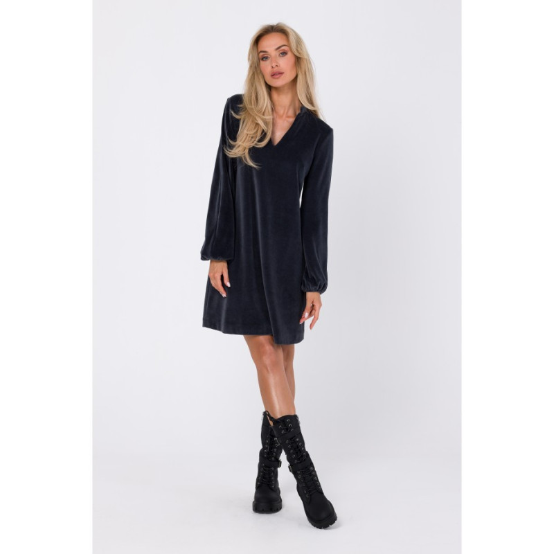 M767 V-neckline dress - graphite