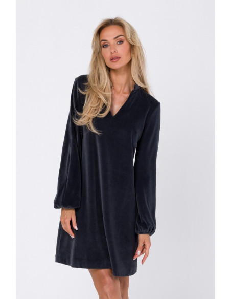 M767 V-neckline dress - graphite
