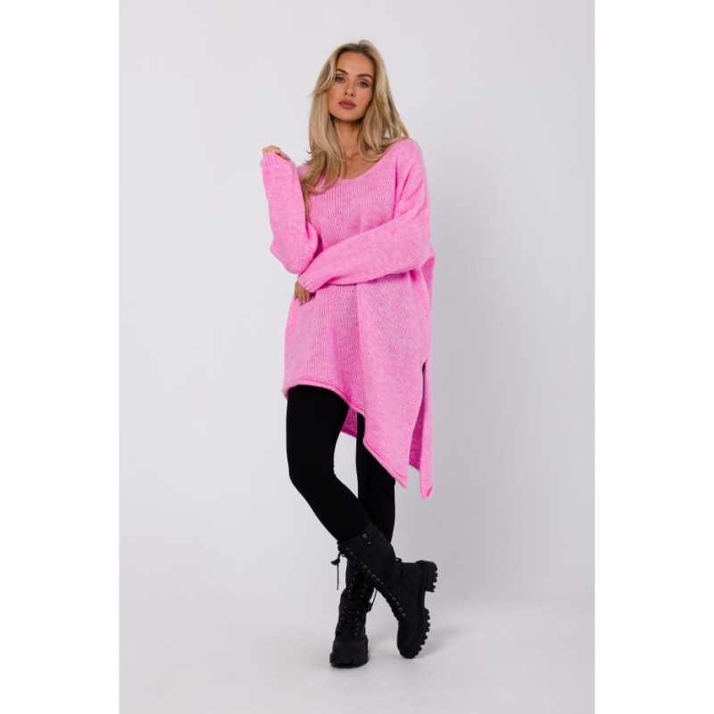 M769 Relaxed fit pullover tunic sweater - pink