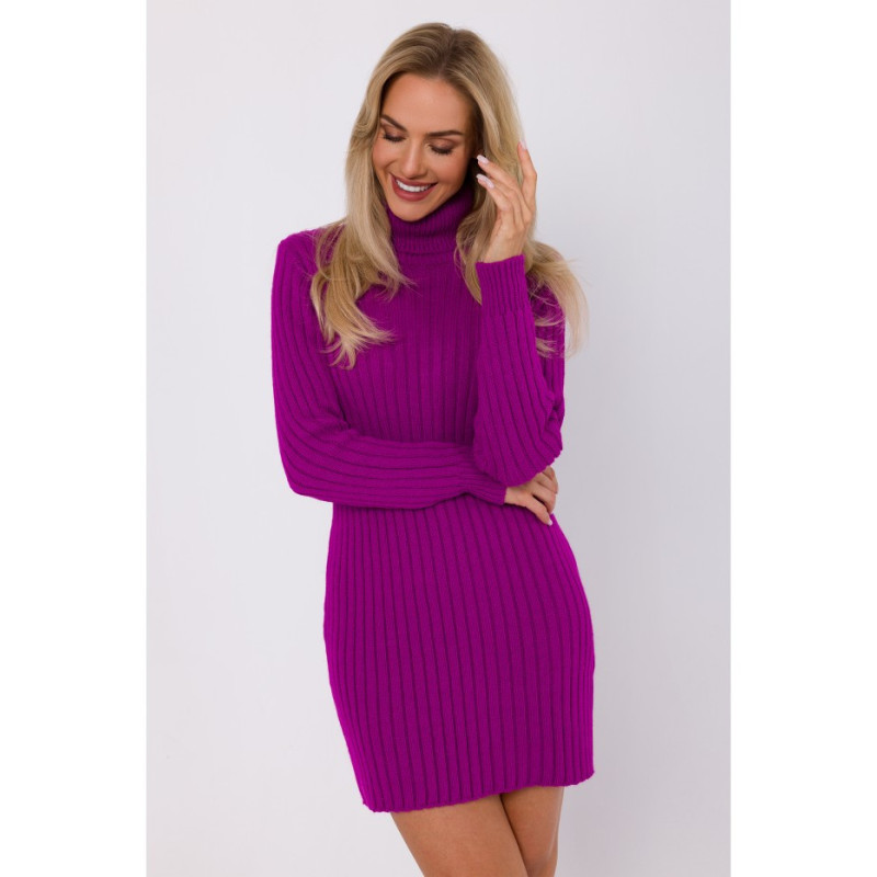 M770 Sweater dress with a high collar - purple