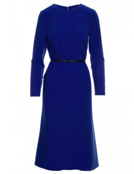 S347 Dress with front tucks - royal blue