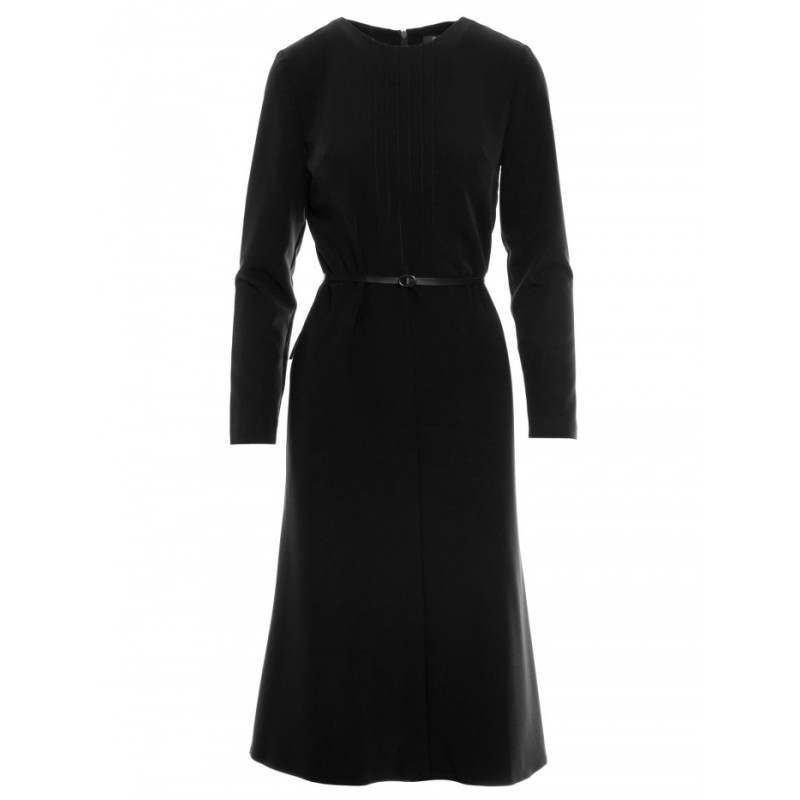S347 Dress with front tucks - black 2