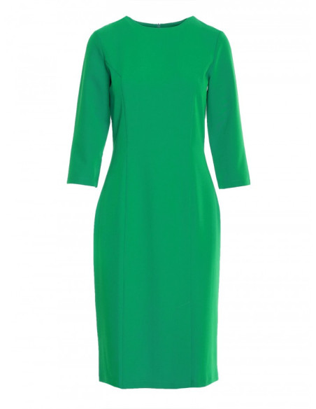 S350 Sheath dress with a front split - green