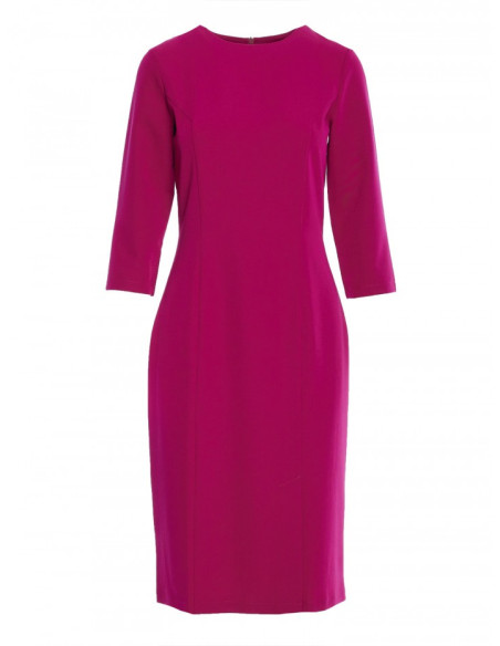 S350 Sheath dress with a front split - plum