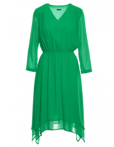 S354 Layered chiffon dress - green