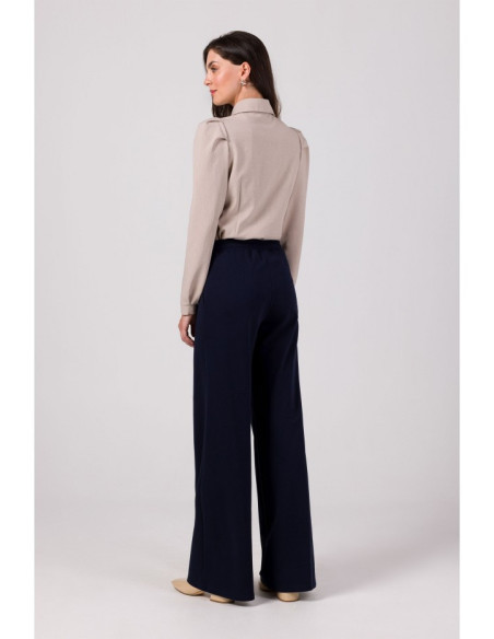 B275 Trousers with front stitching - navy blue